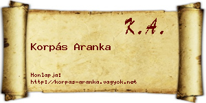 Korpás Aranka névjegykártya